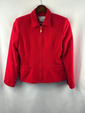 Women’s Stephanie Andrews Size 6 Bright Red Zip Blazer